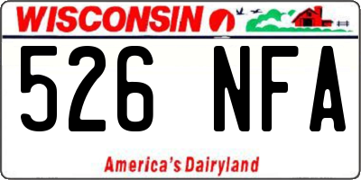 WI license plate 526NFA