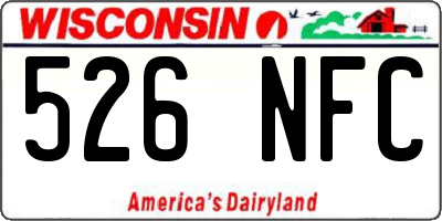 WI license plate 526NFC