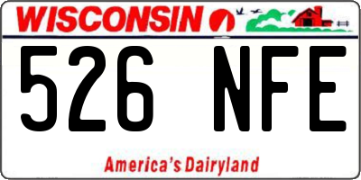 WI license plate 526NFE
