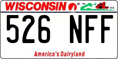 WI license plate 526NFF