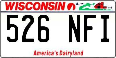 WI license plate 526NFI