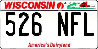 WI license plate 526NFL