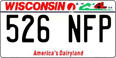 WI license plate 526NFP