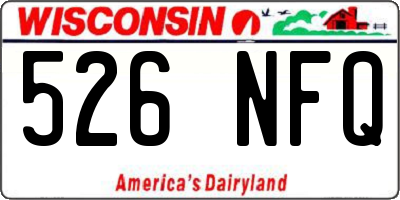 WI license plate 526NFQ