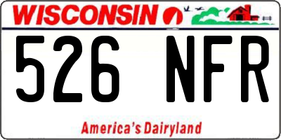WI license plate 526NFR