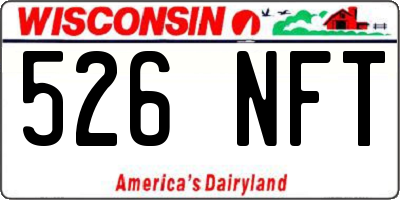 WI license plate 526NFT