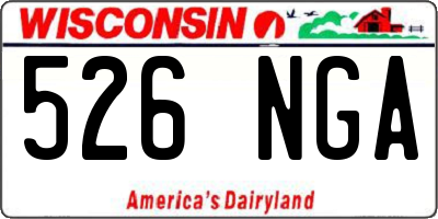 WI license plate 526NGA