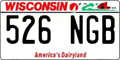 WI license plate 526NGB