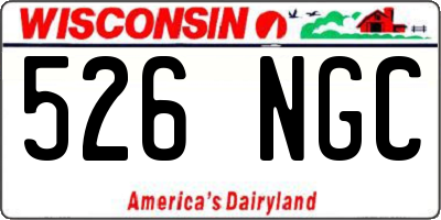 WI license plate 526NGC