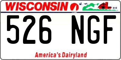 WI license plate 526NGF