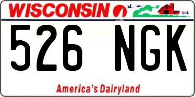 WI license plate 526NGK