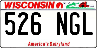 WI license plate 526NGL