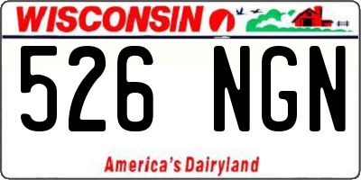 WI license plate 526NGN