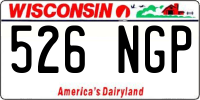 WI license plate 526NGP