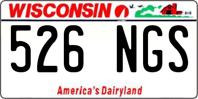 WI license plate 526NGS