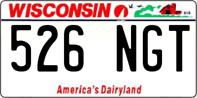 WI license plate 526NGT