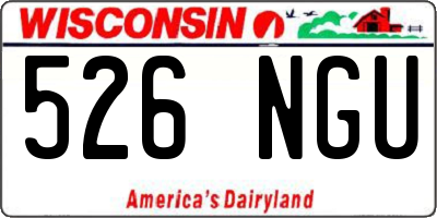 WI license plate 526NGU