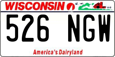 WI license plate 526NGW