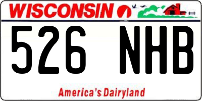 WI license plate 526NHB