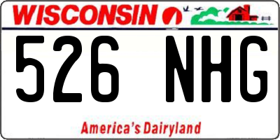 WI license plate 526NHG