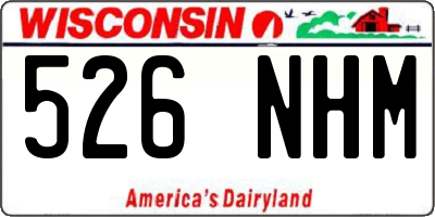 WI license plate 526NHM