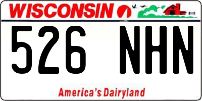 WI license plate 526NHN