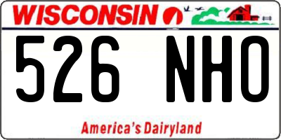 WI license plate 526NHO