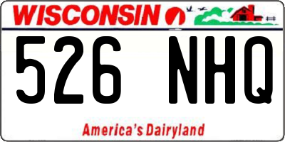 WI license plate 526NHQ