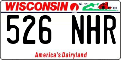 WI license plate 526NHR