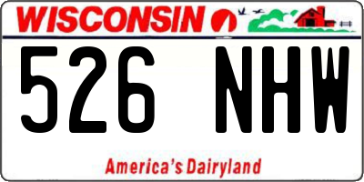 WI license plate 526NHW