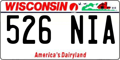 WI license plate 526NIA