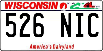 WI license plate 526NIC