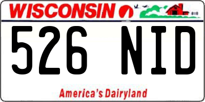 WI license plate 526NID