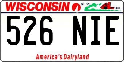 WI license plate 526NIE