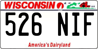 WI license plate 526NIF