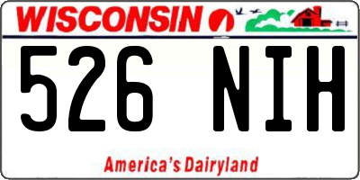 WI license plate 526NIH