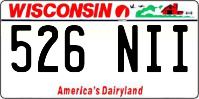 WI license plate 526NII