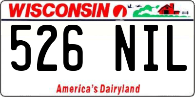 WI license plate 526NIL