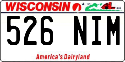 WI license plate 526NIM