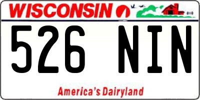 WI license plate 526NIN