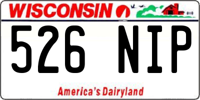 WI license plate 526NIP