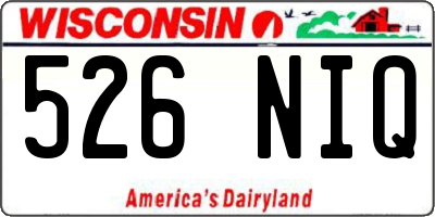 WI license plate 526NIQ