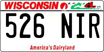 WI license plate 526NIR