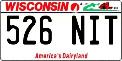 WI license plate 526NIT