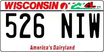 WI license plate 526NIW