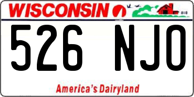 WI license plate 526NJO