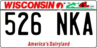 WI license plate 526NKA