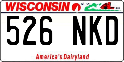 WI license plate 526NKD