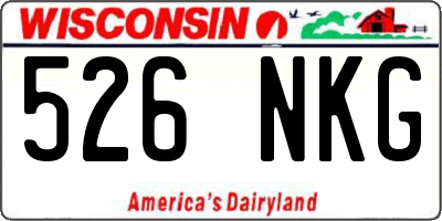 WI license plate 526NKG