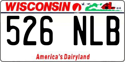 WI license plate 526NLB